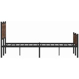  Metalni okvir kreveta bez madraca smeđa boja hrasta 140x200 cm | shoptok.hr