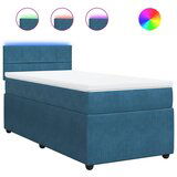 Maison Chic Box spring postelja - Vzmetna postelja z vzmetnico modra 100x200 cm žamet SL17332, (21882654) | Shoptok.si