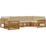  Set vanjskih sofa 6 kom. Prirodna i bež Čvrsto drvo akacije | shoptok.hr