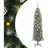 vidaXL Umetno vitko božično drevo med 150 LED Zelena in bela 150 cm | Shoptok.si