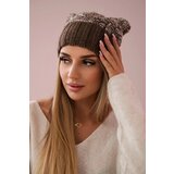 Kesi Cap with fleece Paryż K213 brown+ecru Cene