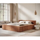Maison de Rêve Oranžna oblazinjena zakonska postelja s prostorom za shranjevanje z letvenim dnom 160x200 cm Voliera – | Shoptok.si