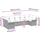  Vrtna sedežna garnitura z blazino 7 pcs Siva Poly ratan, (5000144264) | Shoptok.si