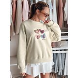 DStreet Bluza damske oversiz z sercami MADELIN jasnozielona | Shoptok.si