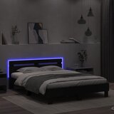  Okvir kreveta s uzglavljem i LED svjetlima crni 140 x 190 cm | shoptok.hr