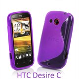  Gumijasti / gel etui S-Line za HTC Desire C - vijolični Cene