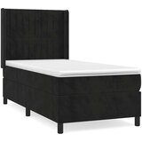 Box spring postelja z vzmetnico črna 100x200 cm žamet, (20791176) | Shoptok.si