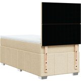 vidaXL Box spring postelja z vzmetnico krem 90x190 cm blago | Shoptok.si