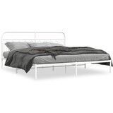  Metalni okvir za krevet s uzglavljem bijeli 200x200 cm | shoptok.hr