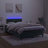  Krevet box spring s madracem LED tamnozeleni 120x200 cm baršun | shoptok.hr