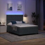  LED Box Spring Krevet Tamno siva 140 x 190 cm Baršun | Eponuda.com
