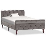vidaXL Posteljni okvir siv žamet 100x200 cm | Shoptok.si