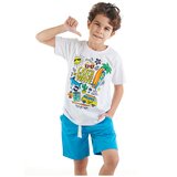Mushi Holiday Boy's White T-shirt with Blue Shorts Summer Suit | Shoptok.si