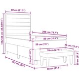 Box Vzmetna postelja z vzmetnico in klopjo modra 80x200 cm tkanina, (22083338) | Shoptok.si