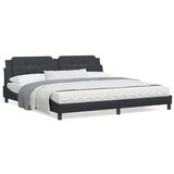  Posteljni okvir z vzglavjem črn 200x200 cm umetno usnje | Shoptok.si