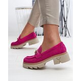 Resti Eco-suede moccasins with gold embellishment in fuchsia Zaffix | ePonuda.com