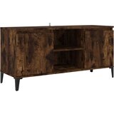 TV omarica s kovinskimi nogami dimljeni hrast 103,5x35x50 cm, (20620232) | Shoptok.si