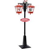 vidaXL Ulična svjetiljka s Djedom Mrazom crno-crvena 81x40x188 cm PVC | shoptok.hr