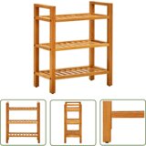 The Living Store Stojalo za čevlje s 3 policami 50x27x60 cm trdna hrastovina - Stojalo Za Čevlje, (21744688) | Shoptok.si