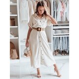 DStreet Koszulowa sukienka maxi ARMINA jasnobeżowa | Shoptok.si