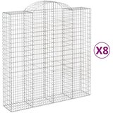  Lučne gabionske košare 8 kom 200x50x200/220cm pocinčano željezo | shoptok.hr