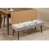 Hanah home vina bench 04 0701 walnut grey (produžni trpezarijski sto, stolice i konzola (6 komada) | ePonuda.com