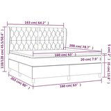  Box spring postelja z vzmetnico temno siva 160x200 cm blago, (20790632) | Shoptok.si