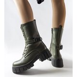 Gemre Dark green lace-up Rive combat boots | shoptok.hr