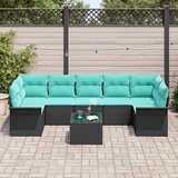  Vrtna sedežna garnitura 8 pcs Črna in turkizna 55 x 55 x 37 cm, (5000020335) | Shoptok.si