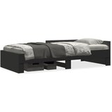 vidaXL Posteljni okvir črn 75x190 cm inženirski les | Shoptok.si
