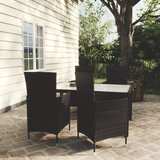 The Living Store Zunanja jedilna garnitura 5-delna z blazinami poli ratan črna - Zunanja Jedilna Garnitura, (21463367) | Shoptok.si
