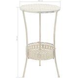 vidaXL Bistro miza starinskega stila polokrogla kovinska 40x70 cm bela, (20625603) | Shoptok.si