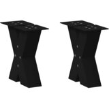  Noge za klub stolić u obliku slova X, 2 kom, crne, 40 x (30-31) cm, čelik | shoptok.hr