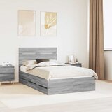  Krevetna konstrukcija Siva Sonoma 120 x 190 cm Inženjersko Drvo | shoptok.hr