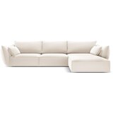 Mazzini Sofas Bež žametna kotna sedežna garnitura z ležalnikom (desni kot) Vanda – Cene