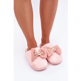  Women's Slippers With Fur And Bow Pink Olfedi Cijene