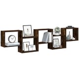 vidaXL Zidna kockasta polica s 5 odjeljaka od dimljenog | shoptok.hr