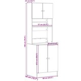 vidaXL Kuhinjska ormarić boja betona 60x50x180 cm konstruirano drvo | shoptok.hr