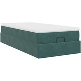 vidaXL Otomanski posteljni okvir z vzmetnico zelen 90x200 cm žamet | Shoptok.si