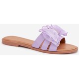 Boto Ladies Flat Heeled Slippers With Tulle Bow Purple Tanira | Shoptok.si