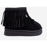 Boto Children's Fur-Lined Snow Boots with Decorative Fringes Black Nimia | ePonuda.com
