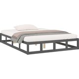  Posteljni okvir siv 135x190 cm 4FT6 trden les, (20684489) | Shoptok.si