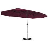Vanjski suncobran s aluminijskim stupom 460 x 270 cm bordo | shoptok.hr