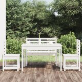 vidaXL 4-dijelni vrtni blagovaonski set bijeli od masivne borovine | shoptok.hr