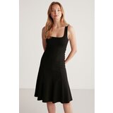 Grimelange Maggie Women's Skater Waist Opening Pieced Skirt Square Neck Crepe Knitted Midi Dres | Shoptok.si
