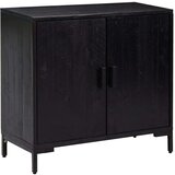 vidaXL Komoda črna 75x35x70 cm trdna reciklirana borovina | Shoptok.si