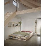 Karup Design Zakonska postelja iz masivnega bora z letvenim dnom 180x200 cm v naravni barvi Merge – | Shoptok.si