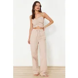 Trendyol Mink Woven Blouse Trousers Set