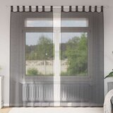 Voile zavjese s gornjim jezičkom 2 kom crne | Shoptok.si