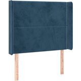 The Living Store vzglavje z ušesi temno modro 83x16x118/128 cm žamet - vzglavje, (21495360) | Shoptok.si